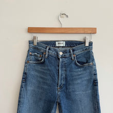 Load image into Gallery viewer, AGOLDE Nico High Rise Button-Fly Distressed Skinny Leg Cropped Jeans Blue 24
