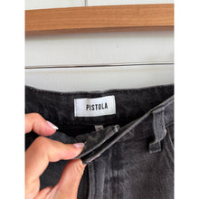 Load image into Gallery viewer, Pistola Kaylee Loose Denim Raw Hem High Rise Bermuda Shorts Black 31
