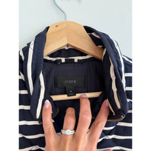 Load image into Gallery viewer, J.Crew Excursion Quilted Puffer Down Filled Striped Vest Navy Blue XS
