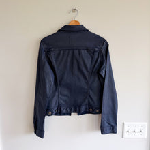 Load image into Gallery viewer, Adriano Goldschmied Robyn Coated Button Front Denim Jacket Blue M NWT
