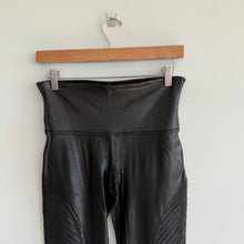 Load image into Gallery viewer, Spanx Faux Leather Moto Pull On High Rise Leggings Black L
