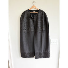 Load image into Gallery viewer, St. John Couture Embellished Beaded Open Front Evening Coat Topper Grey M NWT
