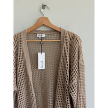 Load image into Gallery viewer, Molly Bracken Knitted Sheer Open-Front Long Sleeve Casual Cardigan Brown S NWT
