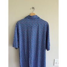 Load image into Gallery viewer, Fairway &amp; Greene Floral Pattern Collared Short Sleeve Polo Shirt Blue XL
