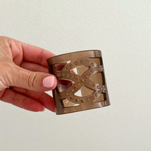 Load image into Gallery viewer, Wide Cuff Rhinestone Bangle Bracelet Brown
