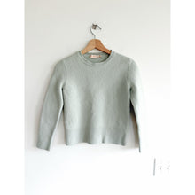 Load image into Gallery viewer, Tory Burch Merino Wool Crew Neck Pullover Sweater Seafoam Green XS
