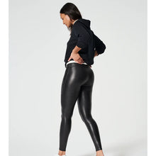 Load image into Gallery viewer, Spanx Faux Leather Pull On High Rise Leggings Black L
