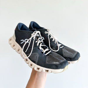 On Cloud X Lace Up Athletic Sneakers Navy 8.5