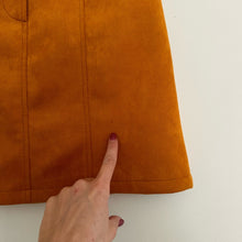 Load image into Gallery viewer, French Connection Faux Suede Lined Casual Mini Skirt Orange 2
