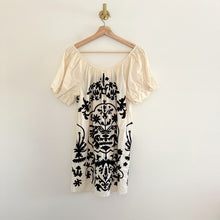 Load image into Gallery viewer, Free People Fiona Embroidered Scoop Neck Mini Dress Cream/Black S
