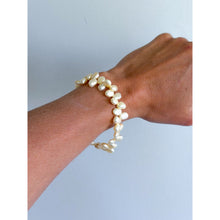 Load image into Gallery viewer, Philippe Audibert Irregular Pearl Beaded Stretch Bracelet White
