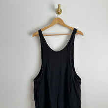 Load image into Gallery viewer, Cut Loose Solid Linen V-Neck Overalls Black XS
