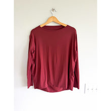 Load image into Gallery viewer, Lululemon Back In Action Long Sleeve Nulu Boat Neck Activewear Tee Red Merlot 4

