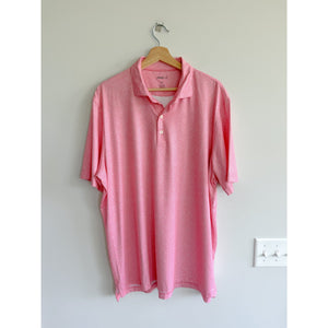 Johnnie-O Micro Pattern Collared Short Sleeve Polo Shirt Pink XL