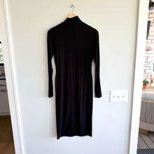 Load image into Gallery viewer, Good American Sundown Mock Neck Long Sleeve Midi Dress Black 3
