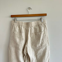 Load image into Gallery viewer, Allen Allen Linen Drawstring Waist Pants Cream XS
