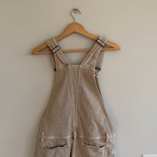 Load image into Gallery viewer, Calvin Klein Women Cut Off Cuffed Bib Overall Shortalls Beige XS
