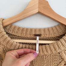 Load image into Gallery viewer, Free People Dream Cable-Knit Crew Neck Pullover Sweater Brown XS
