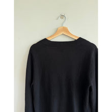 Load image into Gallery viewer, C by Bloomingdales 2-Ply Cashmere Button-Front V-Neck Cardigan Sweater Black L
