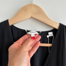 Load image into Gallery viewer, Vince V-Neck Cotton Sleeveless Belted Midi Dress Black Large NWT

