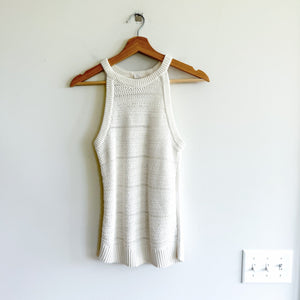 Gap Crochet Halter Neck Open-Knit Tank Top White XS