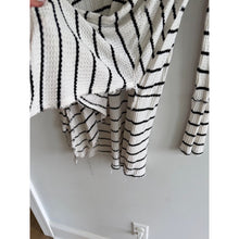 Load image into Gallery viewer, Free People Sunset Park Oversized Thermal Waffle Knit Top  White Black M

