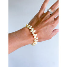 Load image into Gallery viewer, Philippe Audibert Irregular Pearl Beaded Stretch Bracelet White
