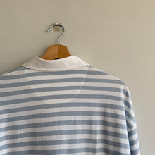 Load image into Gallery viewer, ATM Anthony Thomas Melillo Heavyweight Jersey Striped Mini Polo Dress Blue L
