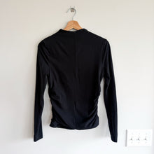 Load image into Gallery viewer, Abercrombie &amp; Fitch Mock Neck Long Sleeve Ruched Sides Top Black M
