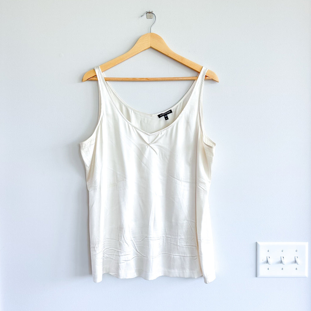 Eileen Fisher Silk Blend V-Neck Tank Top Cream XL