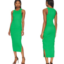 Load image into Gallery viewer, Michael Stars Wren Ribbed Midi Dress Field Green M
