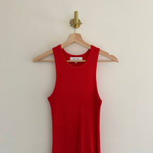 Load image into Gallery viewer, John &amp; Jenn Ribbed Knit Sleeveless Midi Tank Dress Red S
