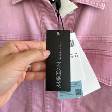 Load image into Gallery viewer, Marc Cain Twill Shirt Denim Shacket Bright Pink Lavender 8 NWT

