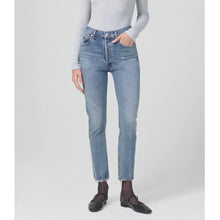 Load image into Gallery viewer, Citizens Of Humanity Jolene High Rise Button-Fly Denim Straight Jeans Blue 27
