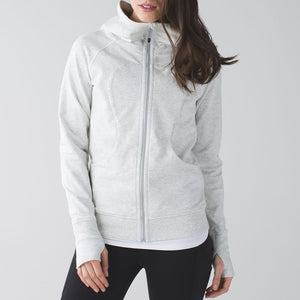 Lululemon Scuba Zip Up Hoodie III Heathered White