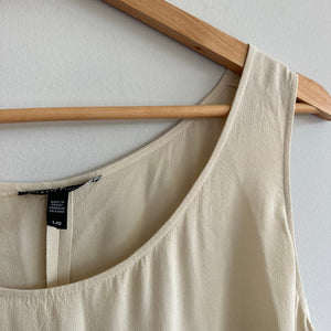 Eileen Fisher Silk Asymmetrical Tank Top Cream L