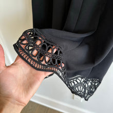 Load image into Gallery viewer, Elie Tahari Heidi Eyelet Hem 1/4 Zip Sleeveless Dress Black 10
