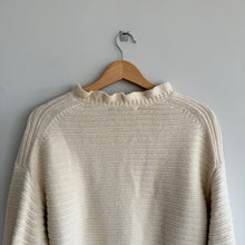 Load image into Gallery viewer, Madewell Ruffle-Neck Long Sleeve Casual Pullover Sweater Cream L
