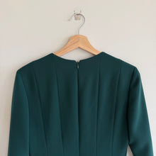 Load image into Gallery viewer, Carolina Herrera Crepe Pleated Midi Cocktail Dress Pine Green
