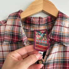Load image into Gallery viewer, Johnny Was Lorie Plaid Pattern Embroidered Long Sleeve Shirt Red M
