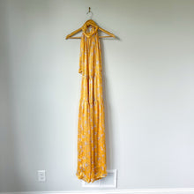 Load image into Gallery viewer, Sabina Musayev Donolita Sleeveless Floral Pleated Halter Maxi Dress Yellow M NWT

