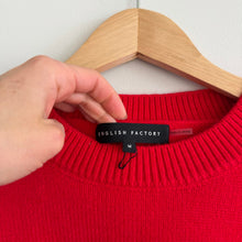 Load image into Gallery viewer, English Factory Heart Crew Neck Knit Pullover Sweater Red M
