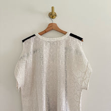 Load image into Gallery viewer, Anthropologie Hemant &amp; Nandita Aditya Embroidered Eyelet Tassel Casual Mini Dress White M
