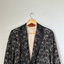 Load image into Gallery viewer, Missoni Silk Blend Single-Breasted Notch Lapel Lace Overlay Blazer Black 46
