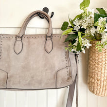 Load image into Gallery viewer, Rebecca Minkoff Leather Satchel Crossbody Bag Taupe
