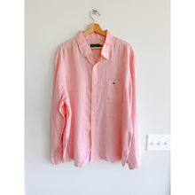Load image into Gallery viewer, Vineyard Vines Linen Embroidered Long Sleeve Button Up Shirt Pink XXL
