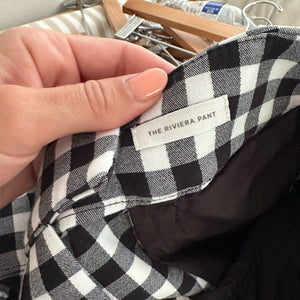 LOFT Julie The Riviera Gingham Pant Black White