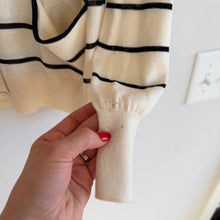 Load image into Gallery viewer, Boy. Band of Outsiders Silk Cashmere Blend Striped Cardigan Sweater Cream M
