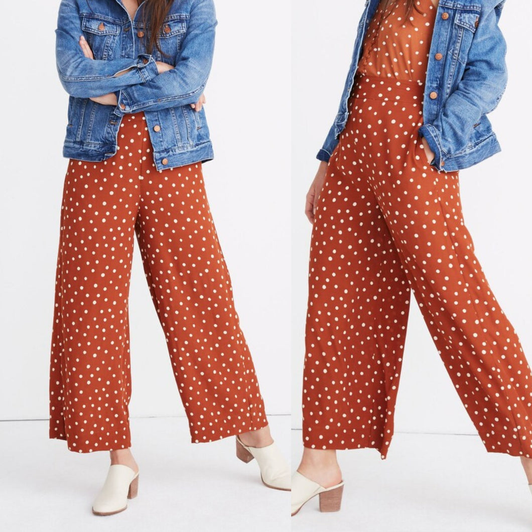 Madewell Tall Huston Pull-On Crop Pants in Inkspot Dots ST