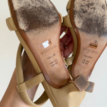 Load image into Gallery viewer, Vince Coline Tubular Leather Slingback Sandals Beige 5.5
